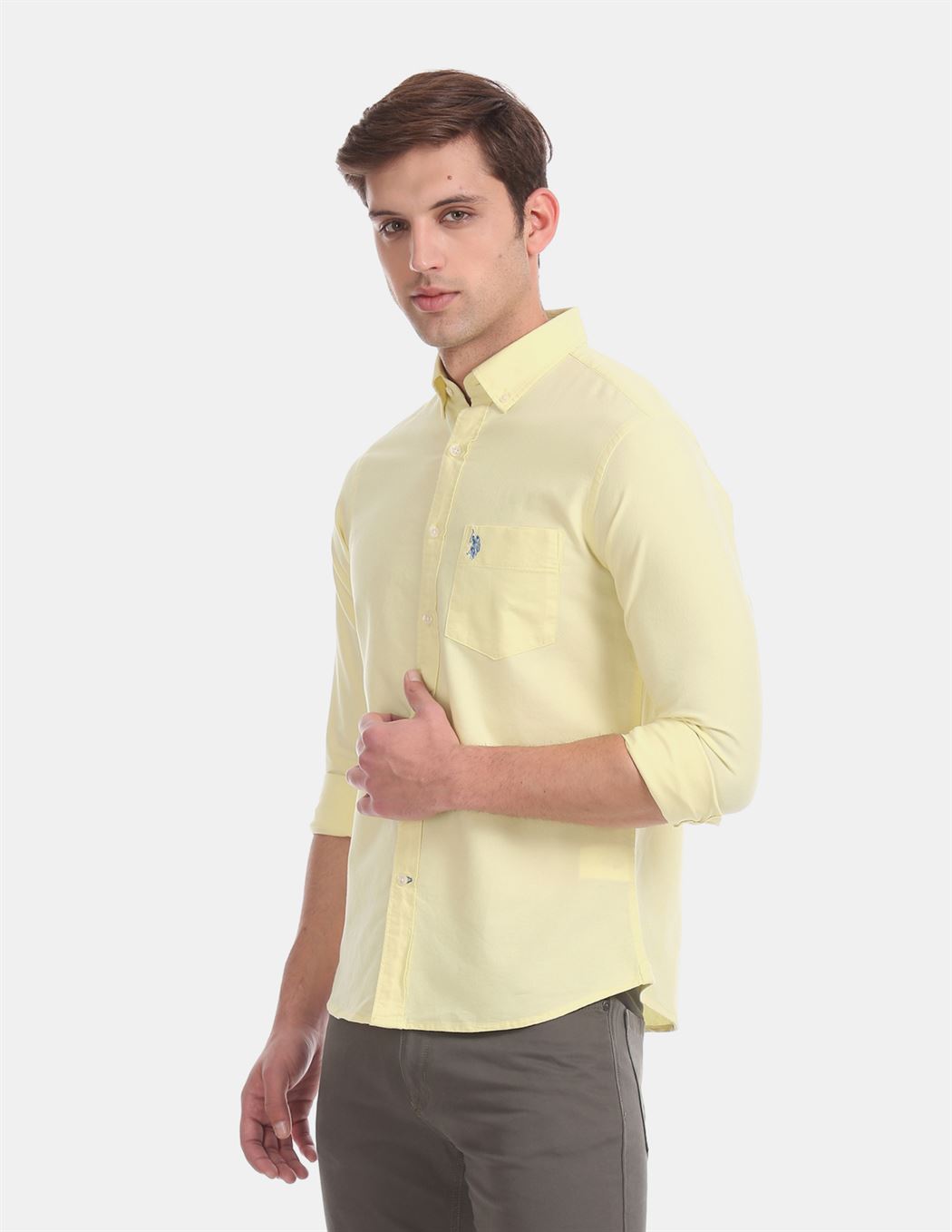 U.S.Polo Assn. Men Casual Wear Yellow Shirt